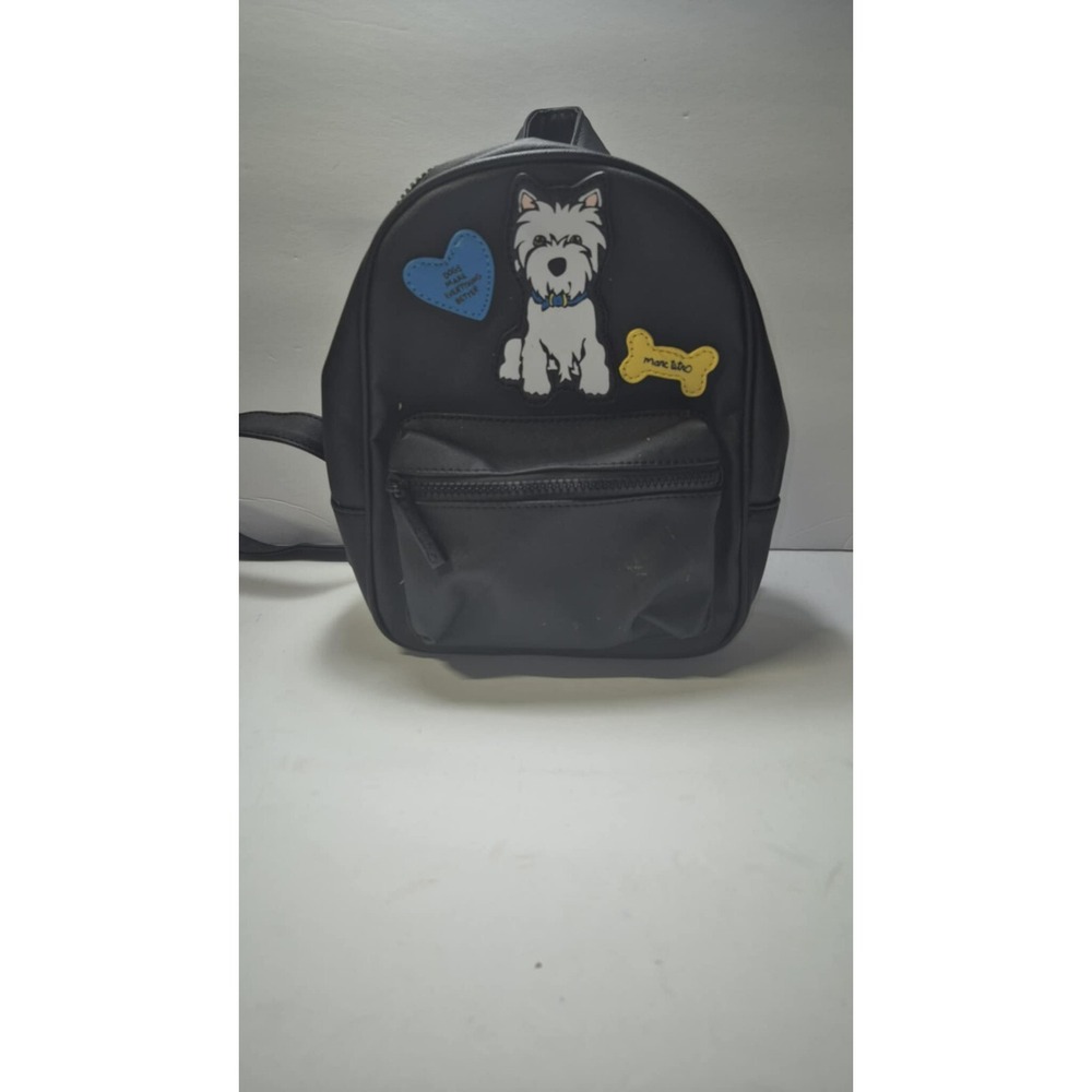 Marc Tetro Westie Terrier black adjustable mini backpack zip up pockets - Picture 4 of 12